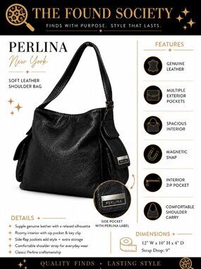 Perlina New York Genuine Leather Shoulder Bag